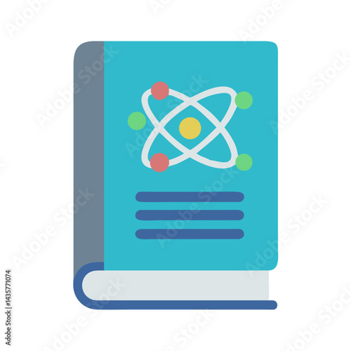 Science textbook illustration featuring an atom and linear elements