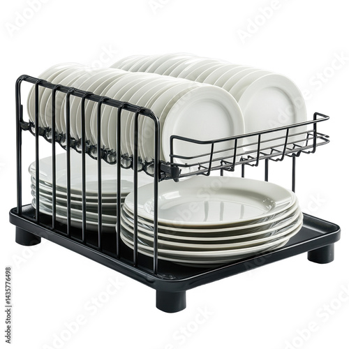 Dish rack isolated on transparent background.