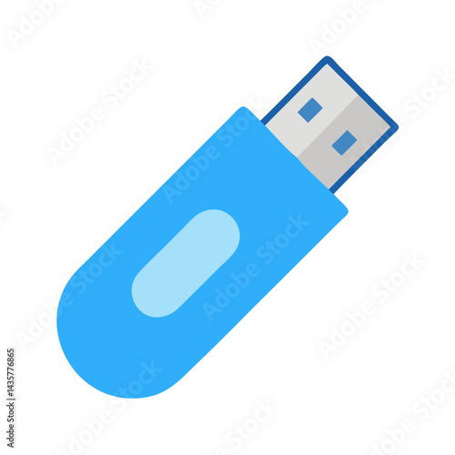Blue USB drive on black background for data storage