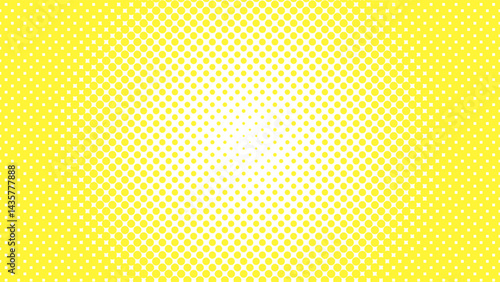 ハーフトーン　円形　イエロー