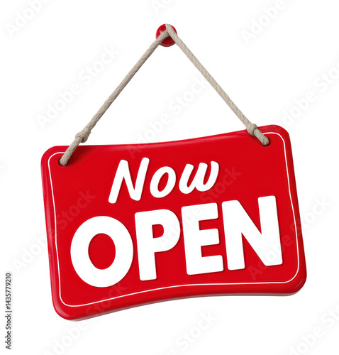 Bright sign indicating a business is now open.