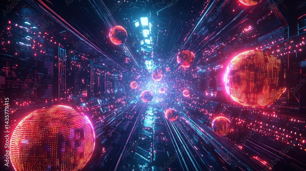 Neon Data-Flow Abstract Art Neon Data-Flow Abstract Art