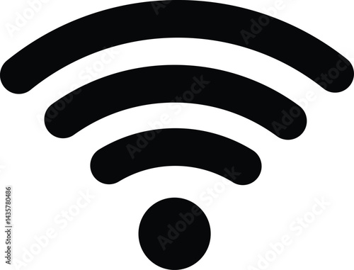 Clean vector illustration of wifi signal silhouette in black