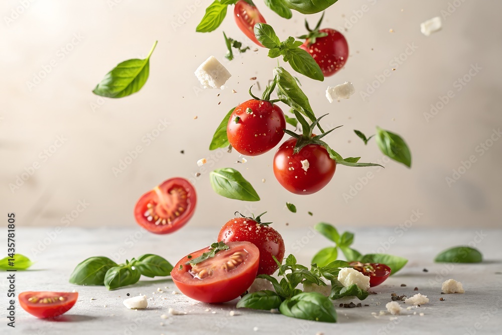 Fresh Cherry Tomatoes and Basil Fresh Cherry Tomatoes and Basil