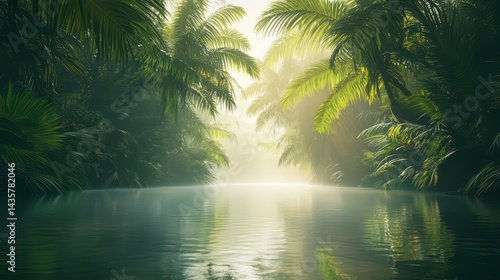 Wallpaper Mural Tropical river forest scene Torontodigital.ca