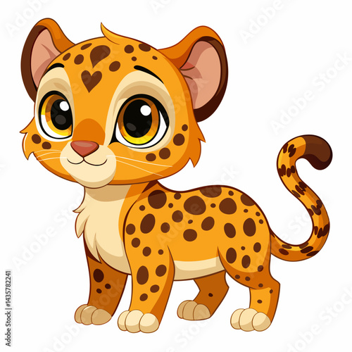 Cute Leopard Vector Illustration – Adorable Animal Cartoon Artwork for Fun Wildlife Designs

