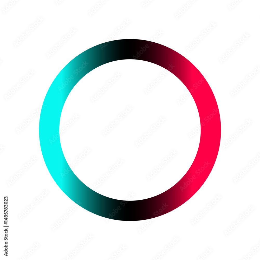 Tiktok avatar profile border frame template. Gradient round shape decorative vector design isolated illustration. Tiktok avatar profile border frame template. Gradient round shape decorative vector design isolated illustration.