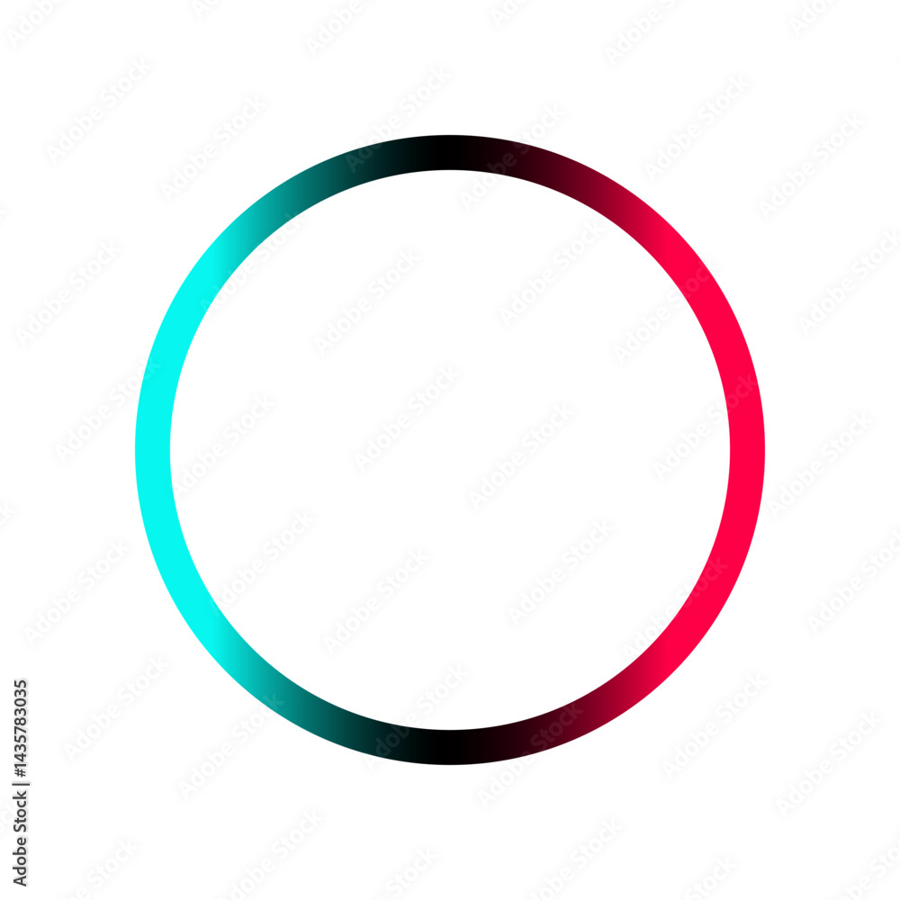 Tiktok avatar profile border frame template. Gradient round shape decorative vector design isolated illustration. Tiktok avatar profile border frame template. Gradient round shape decorative vector design isolated illustration.