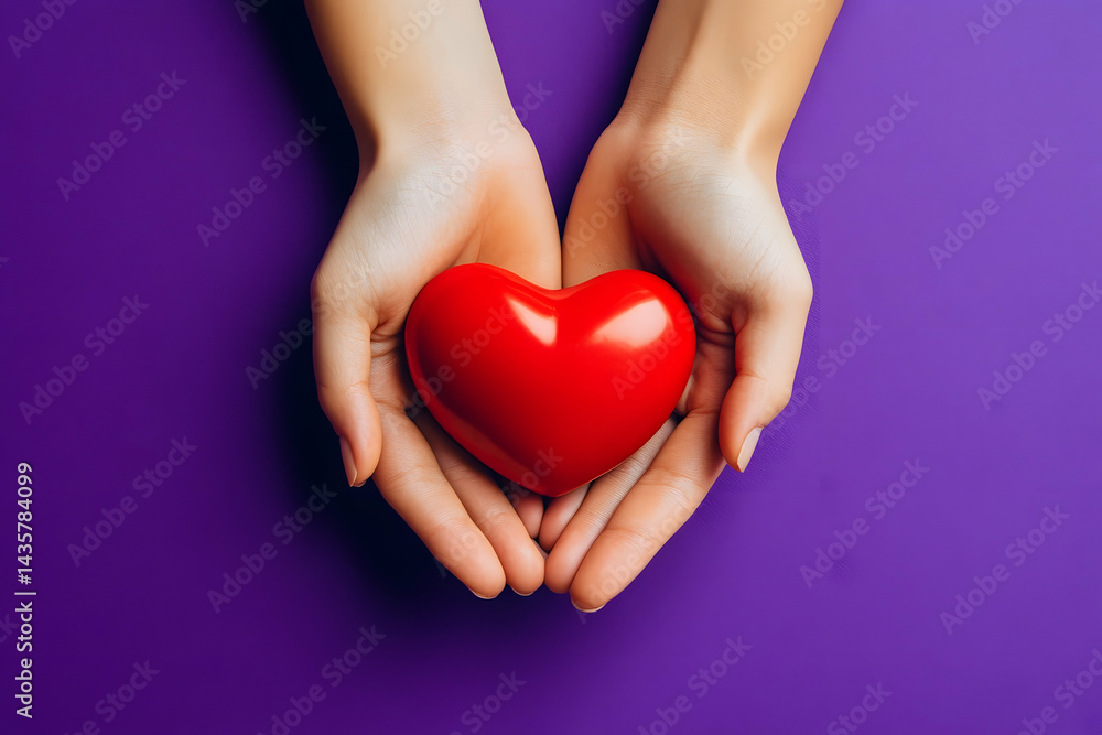 Fototapeta premium Gentle Hands Offering Care and Protection to a Heart