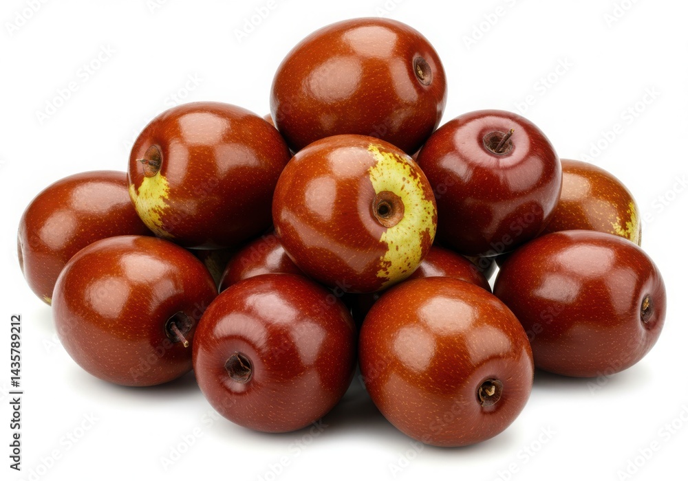 Obraz premium Pile of jujubes fruit isolated on white background