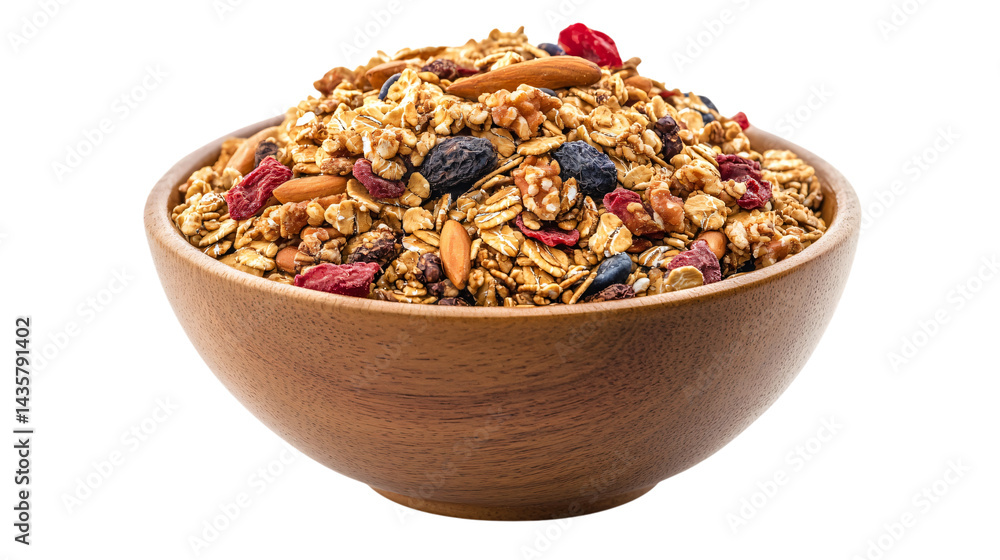 Nutritious Bowl of Muesli on White Background, Perfect for Marketing Collateral Nutritious Bowl of Muesli on White Background, Perfect for Marketing Collateral