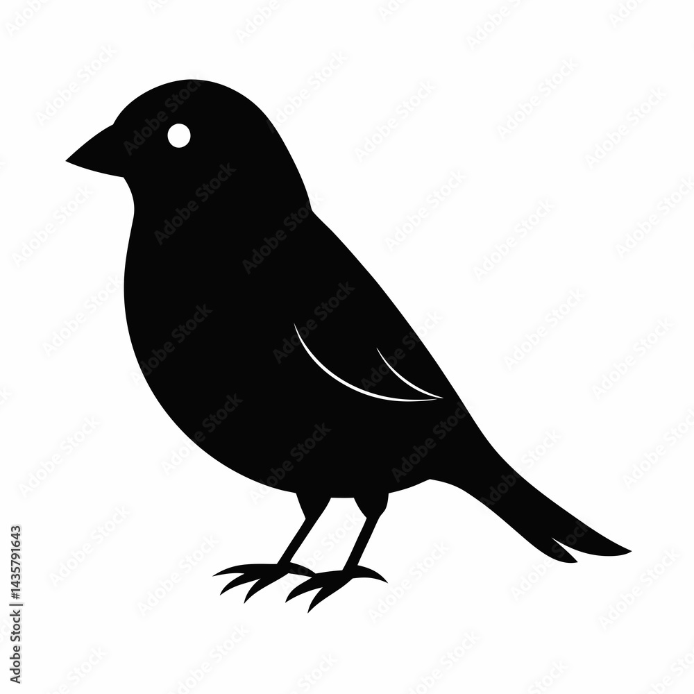 Obraz premium Graceful Canary Silhouette in Vector