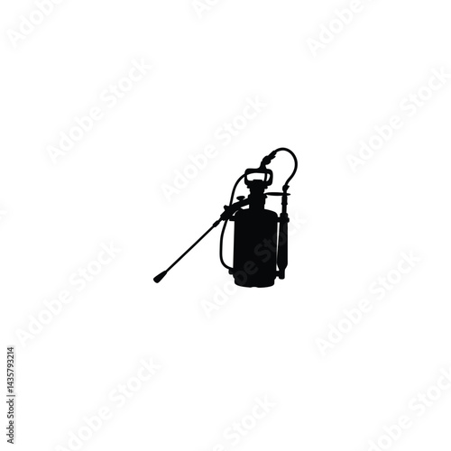 Pressure sprayer silhouette on white background