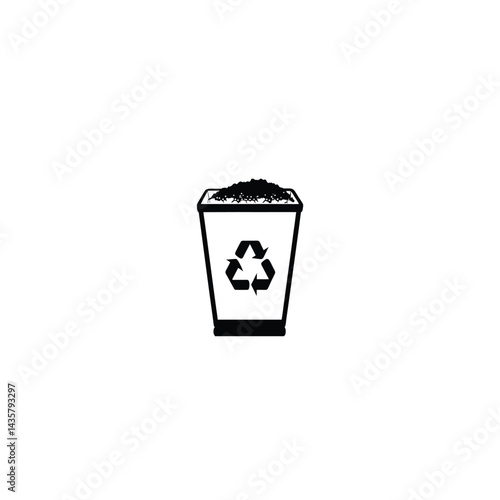 Rectangular bin with a compost silhouette on white background