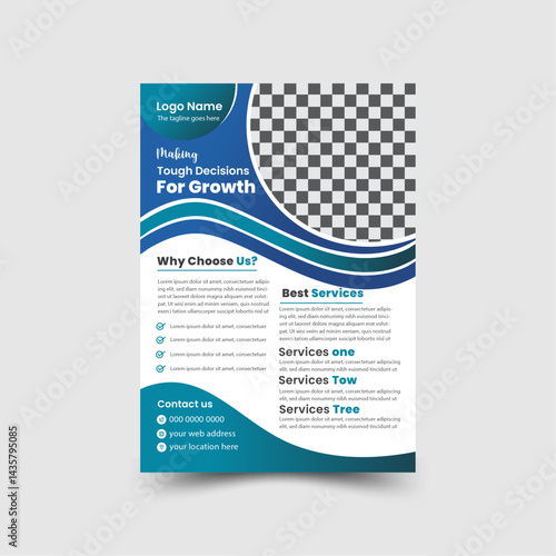 Corporate Creative business flyer design template with two Gradient color variation