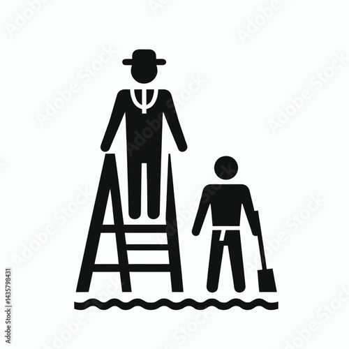  very simple flat and single minimalist Lifeguard Silhouettes in black on a white background 
