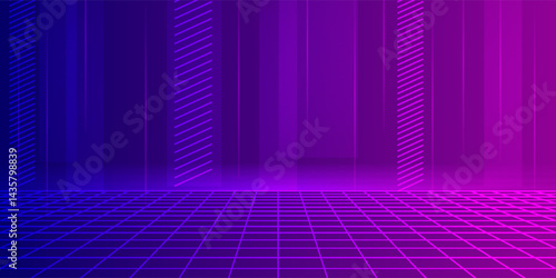 Digital technology metaverse neon blue pink background, cyber information, abstract speed connect communication, innovation future meta tech, internet network connection, Ai big data, illustration 3d