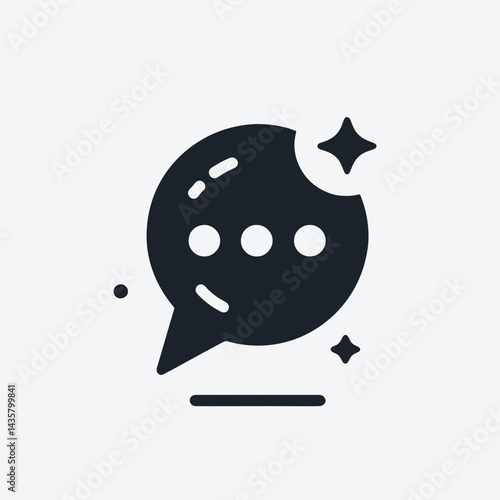  very simple flat and single minimalist Chatbubble Silhouettes in black on a white background 