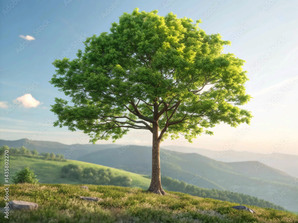 Obraz premium #BeatPlasticPollution, World Environment day concept 2023 3d tree background.