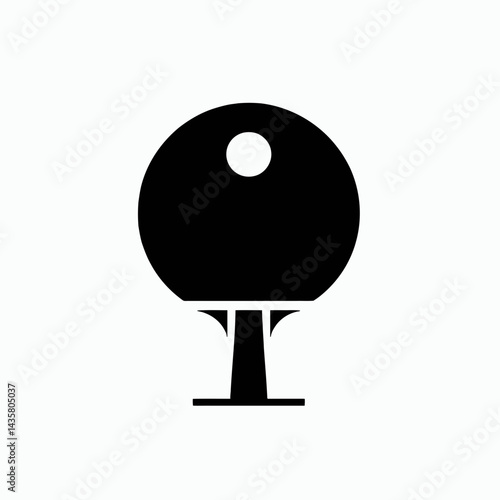  very simple flat and single minimalist PingPong Silhouettes in black on a white background