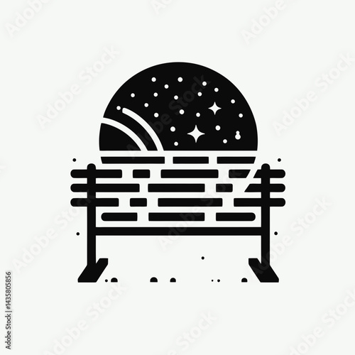  very simple flat and single minimalist Hurdles Silhouettes in black on a white background 