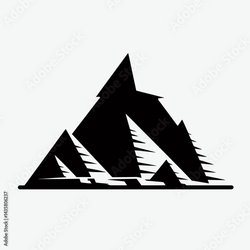  very simple flat and single minimalist Statue of Giza Silhouettes in black on a white background