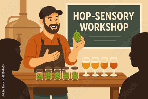 The flat beverage-education scene captivates participants by engaging their senses of smell and taste