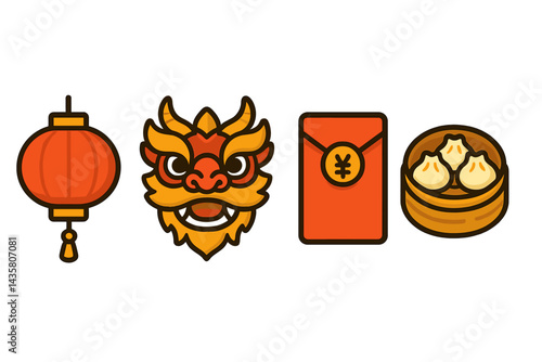 Icons of celebration that show lights, tradition, and festive food are often displayed