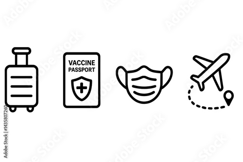 Icons of travel after the pandemic combine health, documents, and mobility