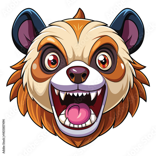 Angry Panda Cartoon Head