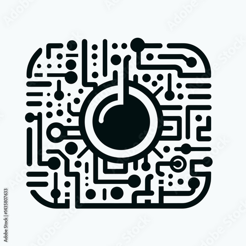  very simple flat and single minimalist Thermostat Silhouettes in black on a white background 