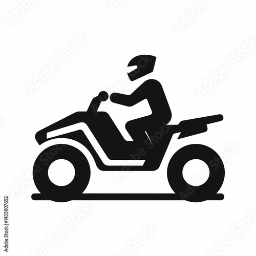 very simple flat and single minimalist Four Wheeler Silhouettes in black on a white background 