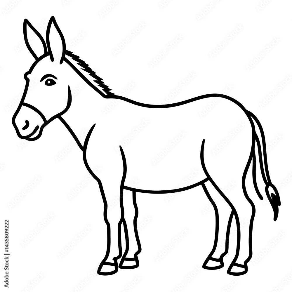 Donkey Sketch Vector Donkey Sketch Vector