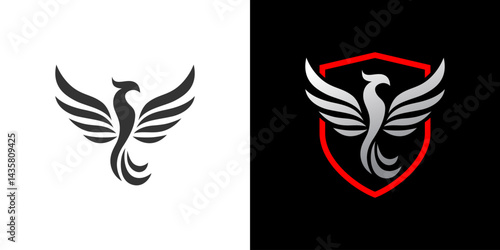 Shield phoenix Logo, Phoenix abstract logo design