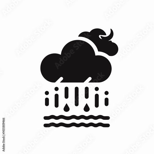  very simple flat and single minimalist Cloud and Weather Silhouettes in black on a white background 