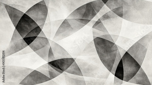 Abstract Artwork Featuring Black and White Lines and Shapes
