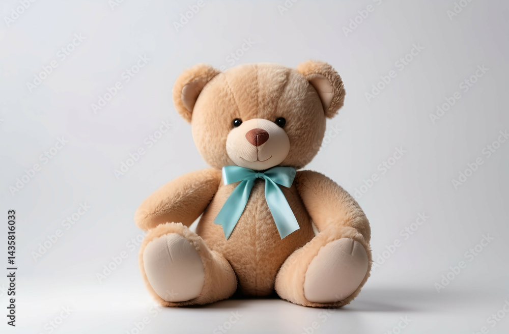 Obraz premium white background copy space with teddy bear is a soft toy without text free space for text and greetings