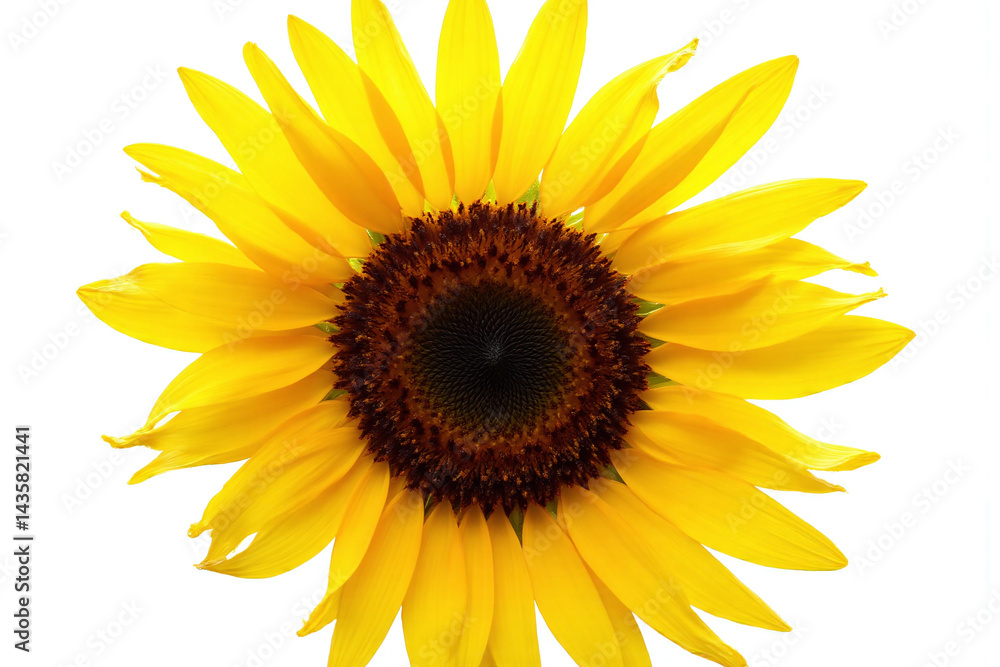 Naklejka premium single sunflower on a white background