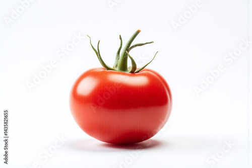 single red tomato on a white background