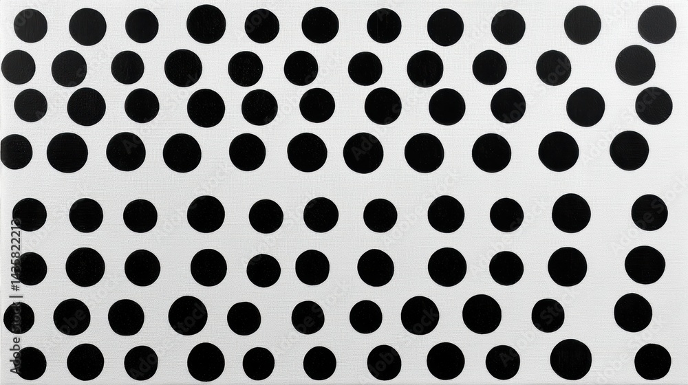 A minimalist abstract composition of black and white circles. A minimalist abstract composition of black and white circles.