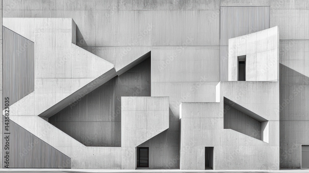 A black and white photograph of a building with a unique design. A black and white photograph of a building with a unique design.