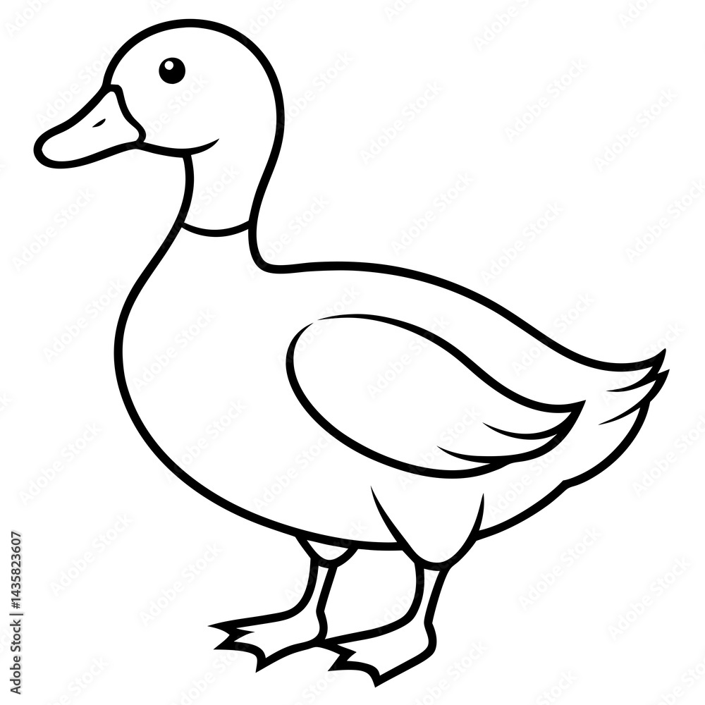 Obraz premium Minimal Duck Outline Artwork