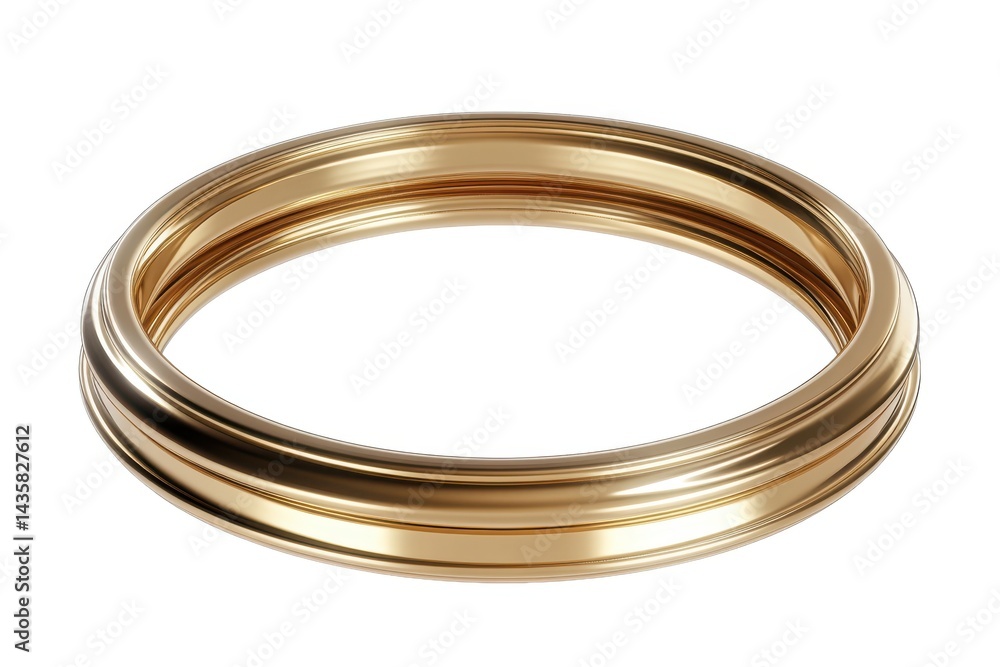 Golden metal rings isolated on white background 