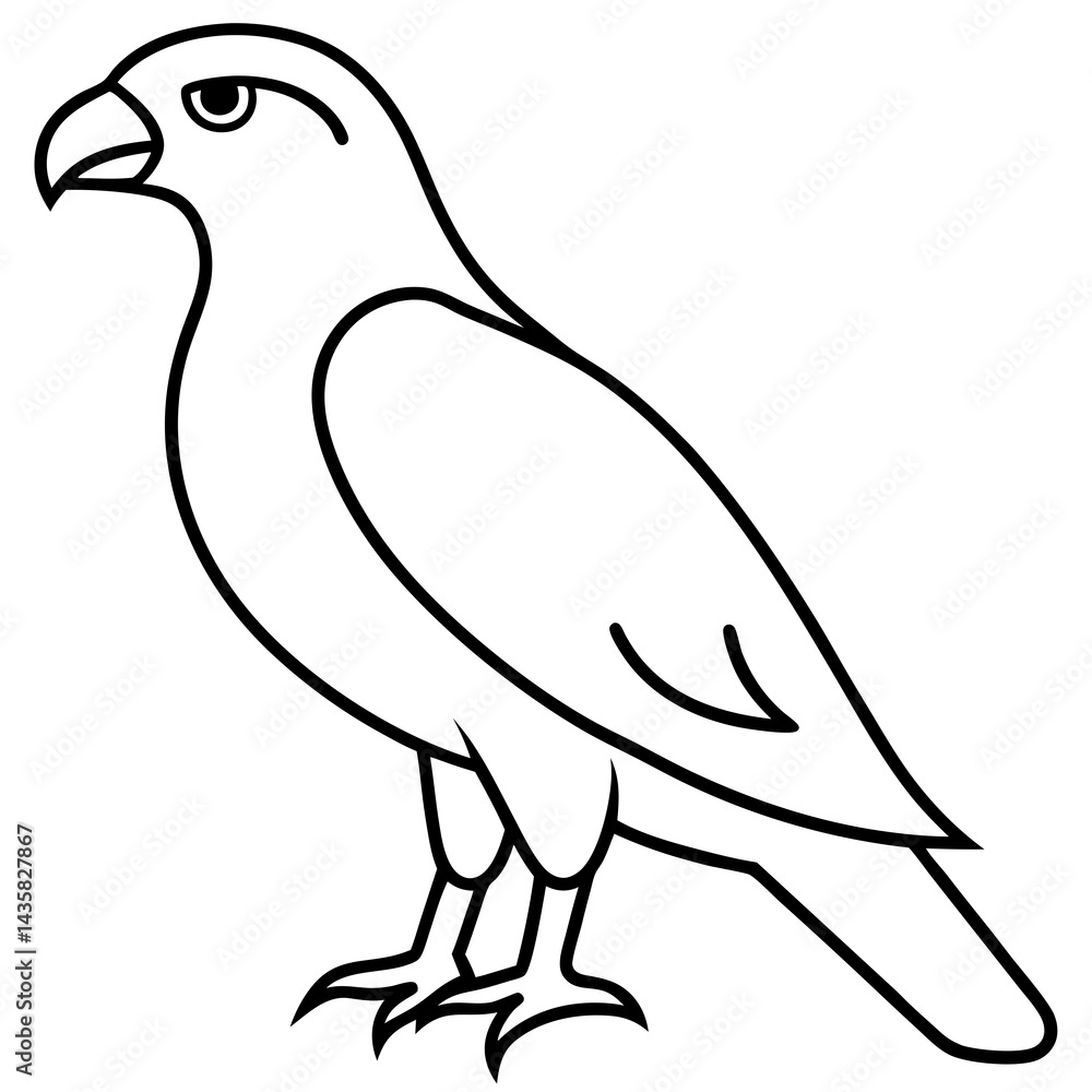 Obraz premium Modern Hawk Line Art for Vector Design