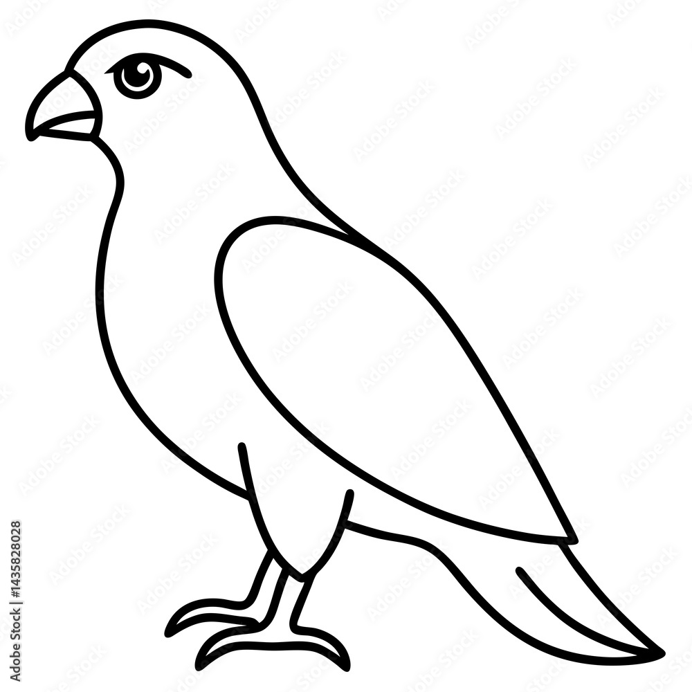 Obraz premium Modern Hawk Line Art for Vector Design