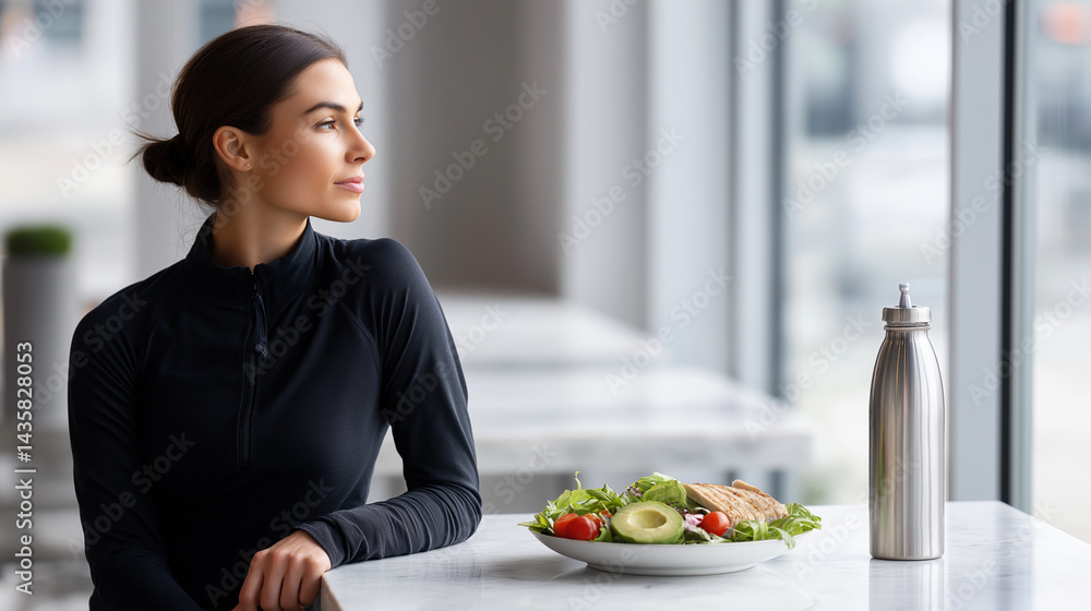 Healthy meal prep in a modern minimalist interior