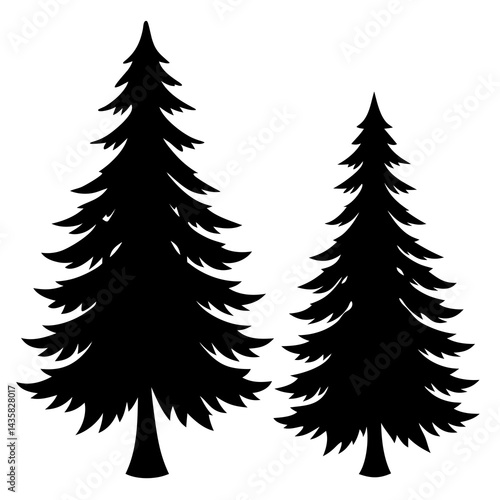 set of christmas trees 