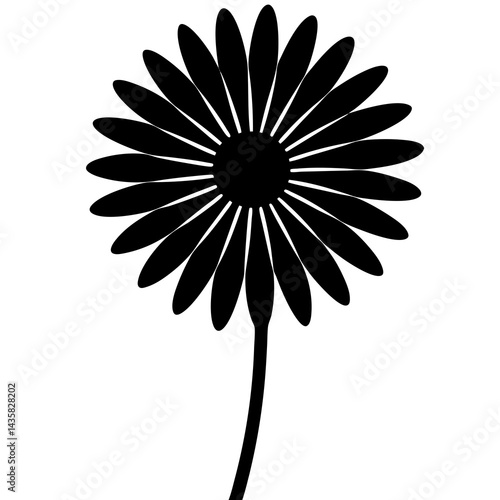 black and white daisy flower silhoutte 