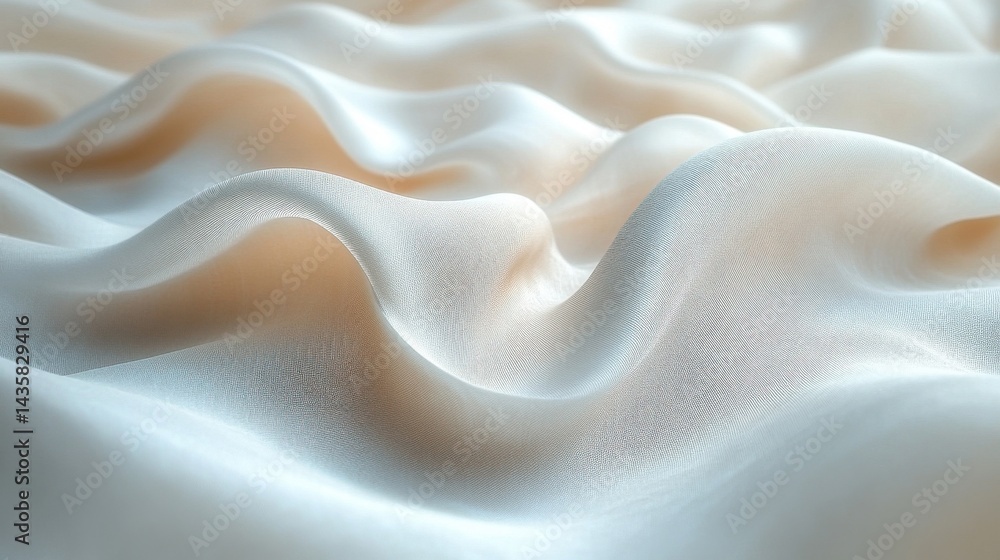 Obraz premium Abstract White Textured Surface With Flowing Waves and Soft Lighting