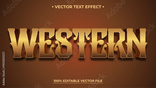 Editable 3d vintage western text effect Classic font style